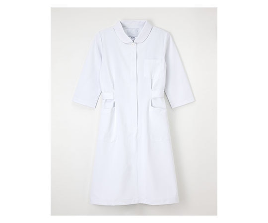 ナガイレーベン ナースウェア （丸襟7分袖/ワンピース） ホワイト/L HO1916 1枚（ご注文単位1枚）【直送品】
