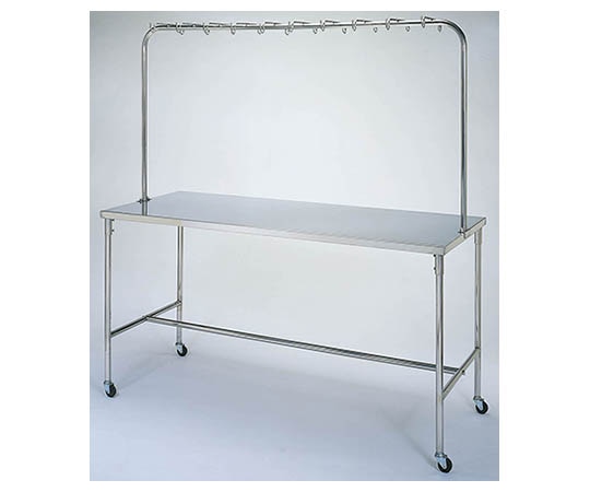 柏ステンレス工業 点滴処置台 1200×600×800(1600)mm テンテキショチダイMD-F12 1個(ご注文単位1個)【直送品】