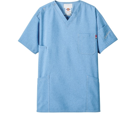 フォーク スクラブ ライトデニム L 7061SC-2 1枚(ご注文単位1枚)【直送品】