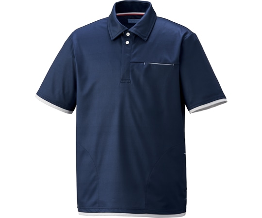 KAZEN ニットシャツ ネイビー M KZN234-18 1枚（ご注文単位1枚）【直送品】