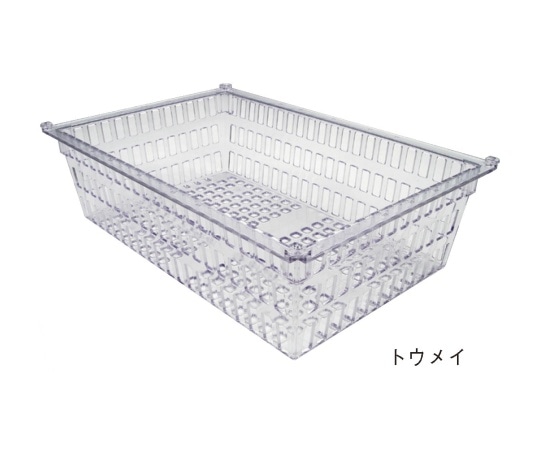 サカセ バスケット 64-17タイプ（深さ17cm）帯電防止 透明 PB64-17 1個（ご注文単位1個）【直送品】