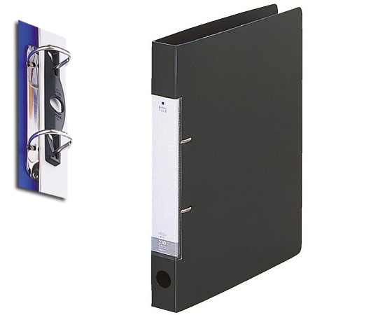 アズワン D型リングファイル 306×251×34mm 黒 G2220-24 1冊（ご注文単位1冊）【直送品】