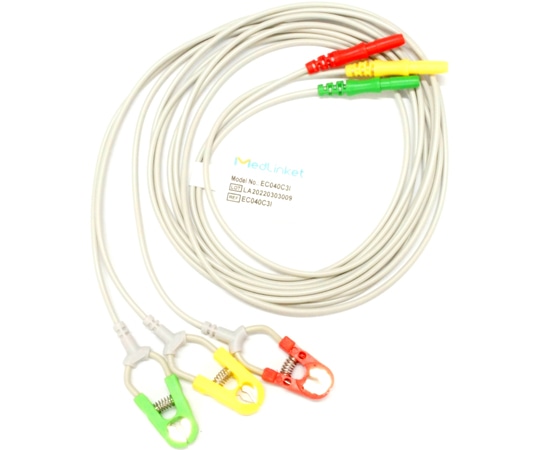 ビットストロング BSリユーザブルECGリード線 DIN 42802コネクタ付き中継ケーブル用 3線 EC040C3I 1個（ご注文単位1個）【直送品】