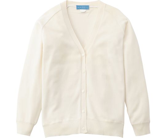 KAZEN レディスカーディガン オフ白 3L 189-90 3L 1枚（ご注文単位1枚）【直送品】