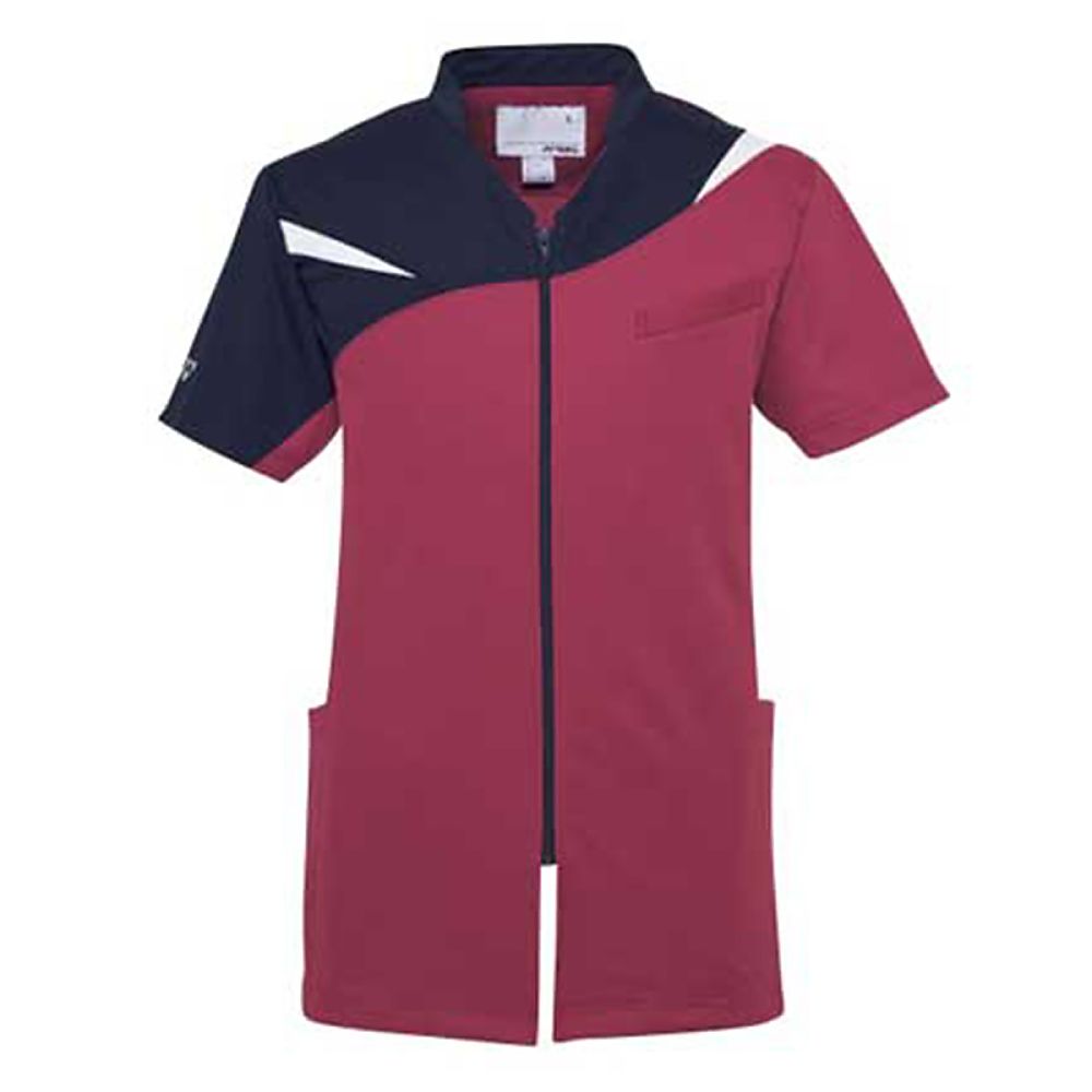 YONEX（トンボ） 前開きスクラブ バーガンディー L（身丈72cm） CY831-15 L 1枚（ご注文単位1枚）【直送品】