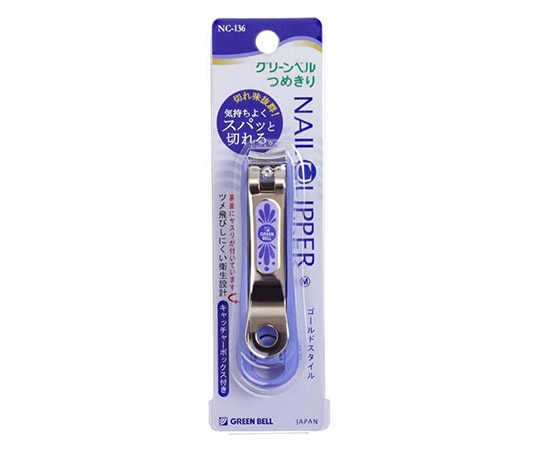 グリーンベル ゴールド爪切M（ブルー） NC-136 1個（ご注文単位1個）【直送品】