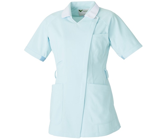 ミドリ安全 作業服 メディカルウェア ベルデクセル 女性用チュニック VEM233上 サックス×ホワイト 3Lサイズ VEM233-UE-3L 1着（ご注文単位1着）【直送品】