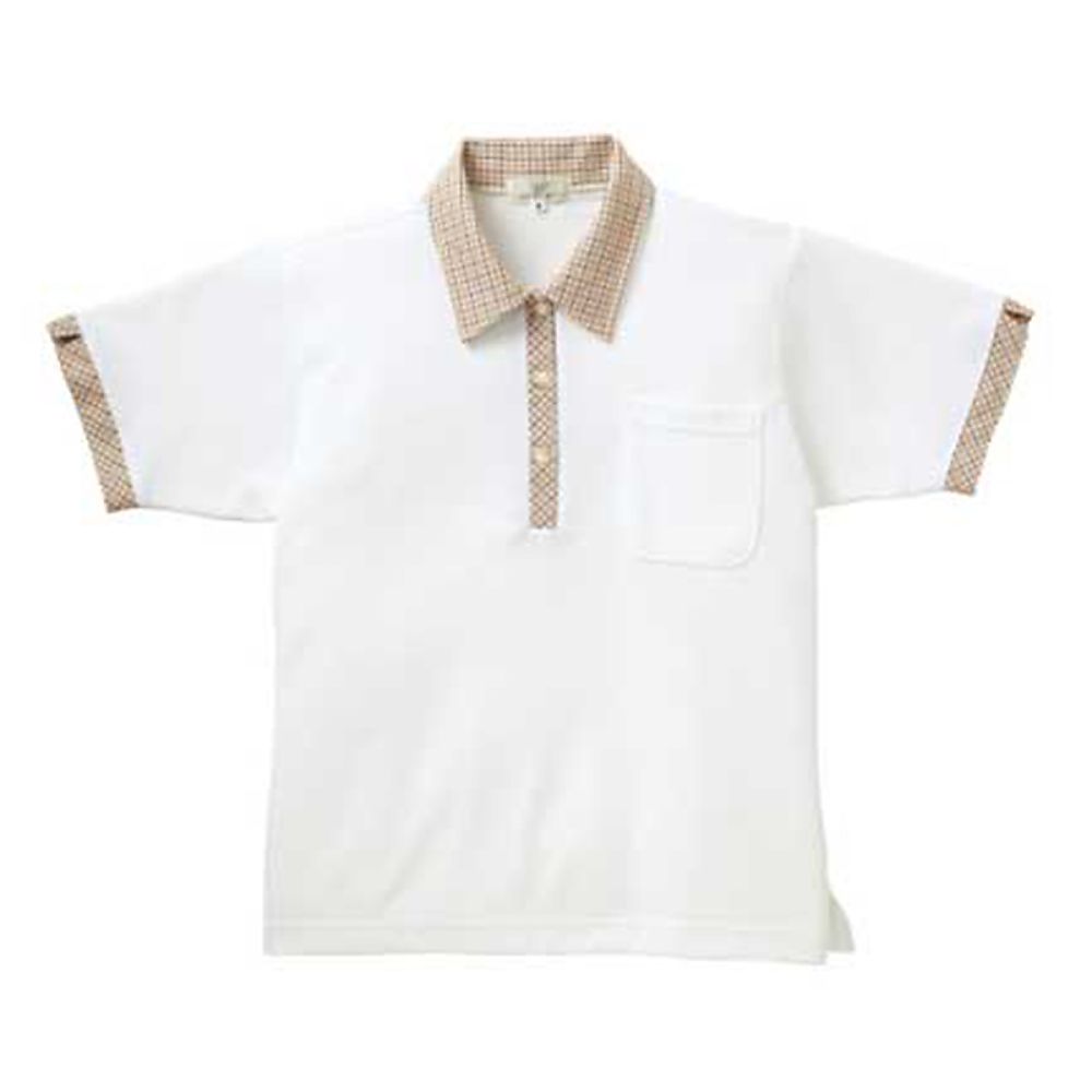 KIRAKU（トンボ） レディスニットシャツ ホワイト 4L（身丈64.5cm） CR132-01 4L 1枚（ご注文単位1枚）【直送品】