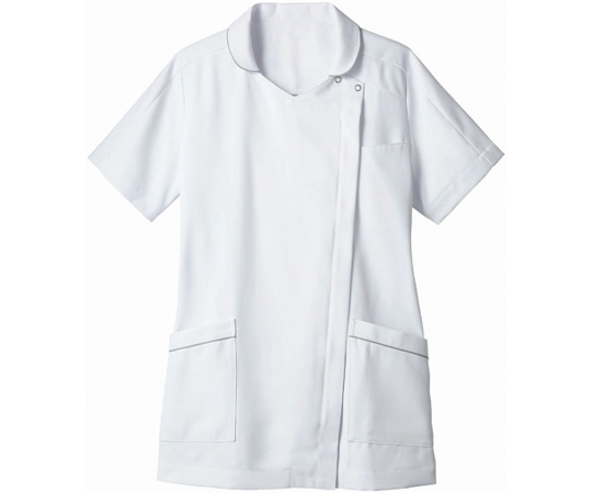 住商モンブラン ナースジャケット 半袖 白/グレー LL 73-2110 LL 1枚（ご注文単位1枚）【直送品】