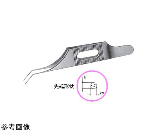 NAPOX 先曲りマイクロ有鈎ピンセット（コリブリ型） 75mm MA-63 1個（ご注文単位1個）【直送品】