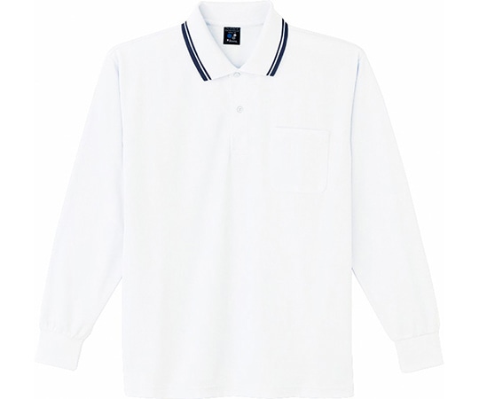 WHISEL（自重堂） 長袖ポロシャツ ホワイト M 85264 1枚（ご注文単位1枚）【直送品】