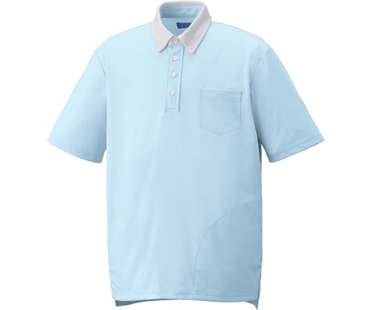 KAZEN ニットシャツ アクア M KZN238-1 1枚（ご注文単位1枚）【直送品】