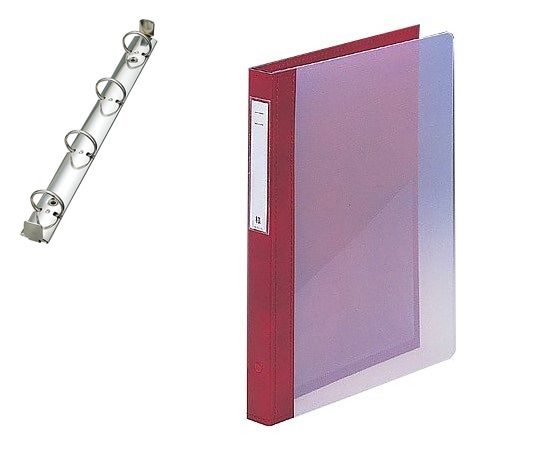 LIHITLAB カルテブック A4・4穴・クリヤー レッド CYC4-4L-5 1冊(ご注文単位1冊)【直送品】