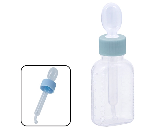 金鵄製作所 小判型投薬瓶 60mL スポイト付キャップ(スカイブルー:水) 200本入 22010-002 1箱(ご注文単位1箱)【直送品】