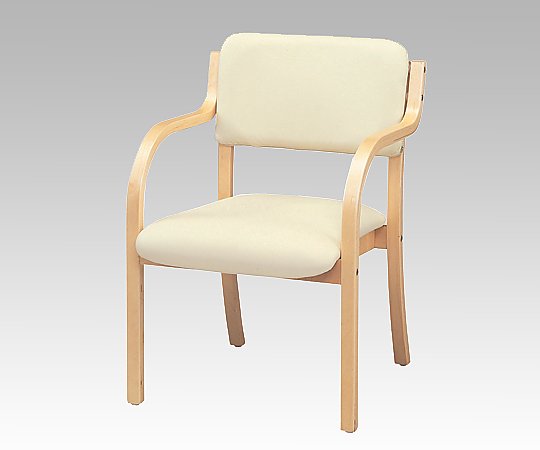 ストア・エキスプレス 木製スタッキングチェア 合皮張り（アーム付き） 完成品 ホワイト 1セット（2台入） 61-433-42-7 1セット（ご注文単位1セット）【直送品】