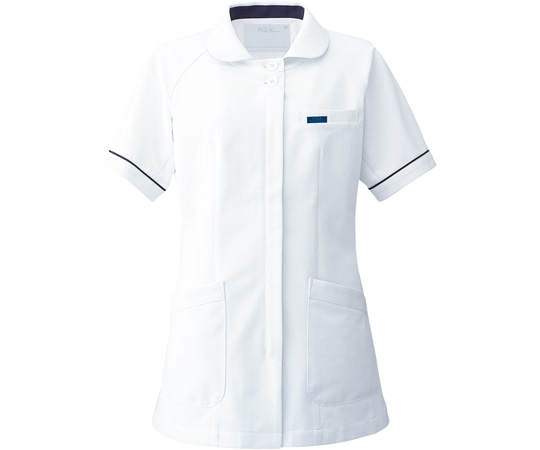 フォーク チュニック ホワイト×ネイビー EL 2014CR-1 1枚（ご注文単位1枚）【直送品】