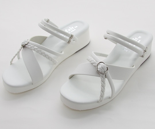 キクスイーサンダル 三つ編みハート2WAYサンダル ホワイト M(22.5~23.0cm) 111112 1足(ご注文単位1足)【直送品】