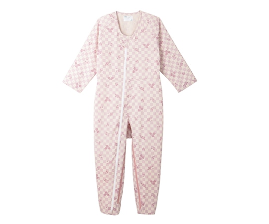 エンゼル（介護用品） 介護寝巻き コンビネーションⅡ（フルオープン型） リーフピンク L 5638-A 1枚（ご注文単位1枚）【直送品】