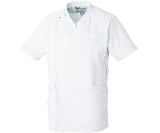 ミドリ安全 作業服 メディカルウェア ベルデクセル 男性用スクラブ VEMG220上 ホワイト Lサイズ VEMG220-UE-L 1着（ご注文単位1着）【直送品】