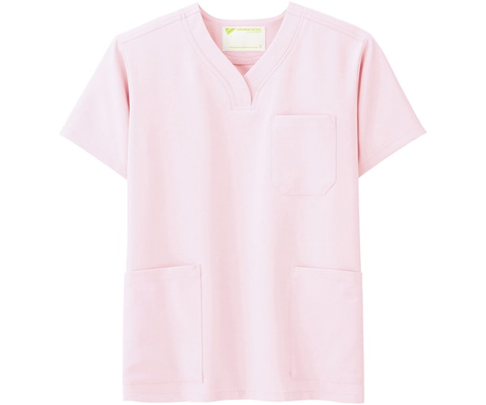 ミドリ安全 作業服 メディカルウェア ベルデクセルフレックス 男女兼用スクラブ VEM1012上 ペールピンク Lサイズ VEM1012-UE-L 1着（ご注文単位1着）【直送品】