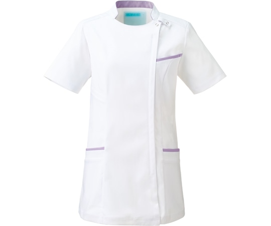 KAZEN レディスジャケット半袖 ホワイト×ライトパープル 3L KZN700-17 3L 1枚（ご注文単位1枚）【直送品】