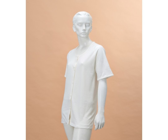 神戸生絲 婦人前開き5分袖(ボタン式) S No.51VS 1枚(ご注文単位1枚)【直送品】