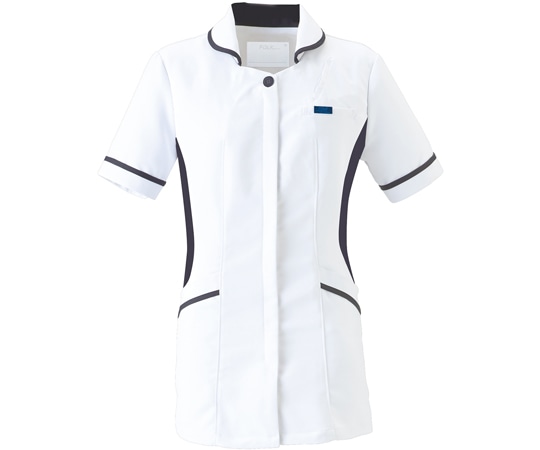 フォーク チュニック ホワイト×ネイビー SS 2017EW-7 1枚（ご注文単位1枚）【直送品】