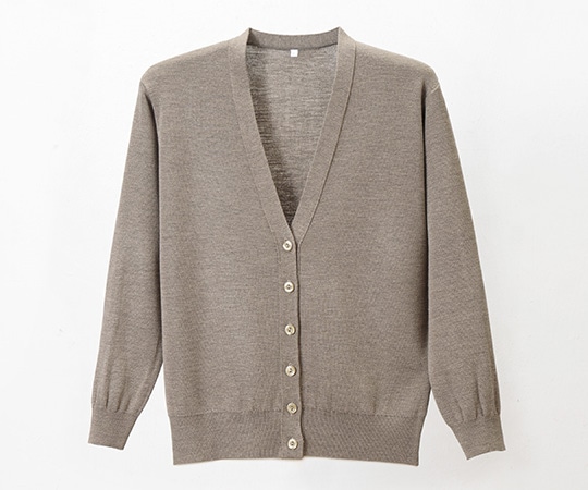 ディーフェイズ 抗ピル長袖カーディガン 杢ベージュ 4L D1001 1着(ご注文単位1着)【直送品】
