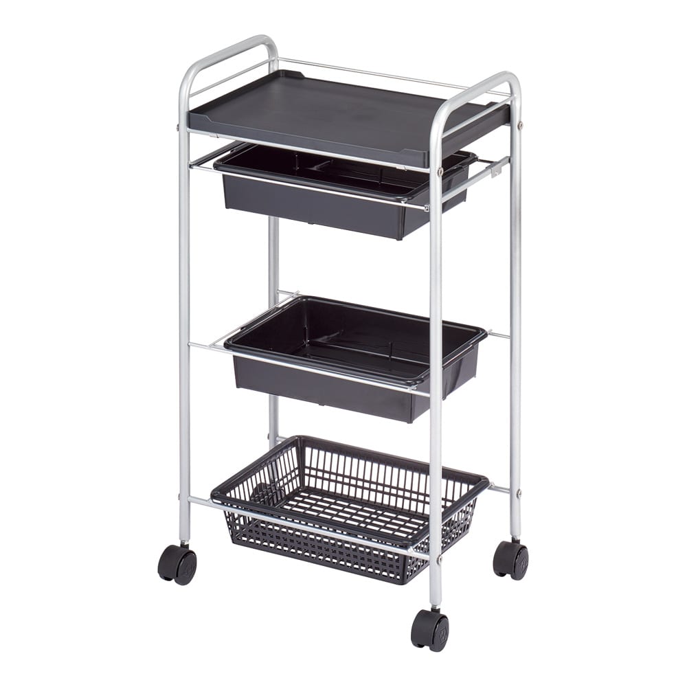 西村製作所 スタンダードワゴン（C-212） 485×300×865mm ブラック  1台（ご注文単位1台）【直送品】