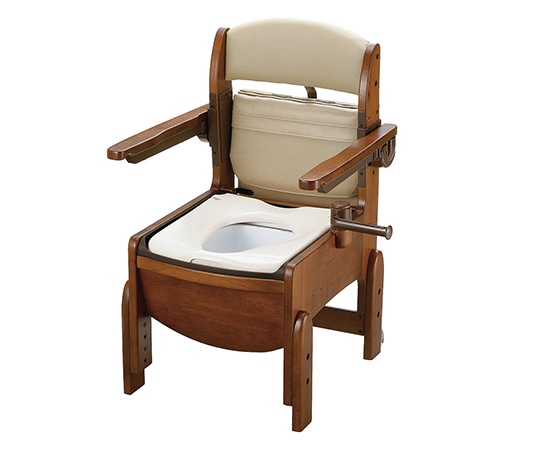 リッチェル 木製トイレ きらく コンパクト 肘掛跳ね上げ 普通便座 18550 1個（ご注文単位1個）【直送品】