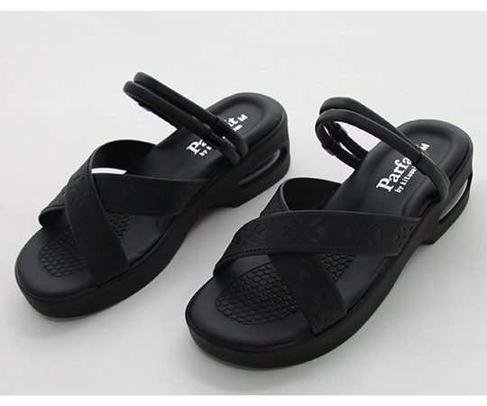 キクスイーサンダル ハートクロスベルトエアーソールサンダル ブラック M（22.5~23.0cm） 16132 1足（ご注文単位1足）【直送品】