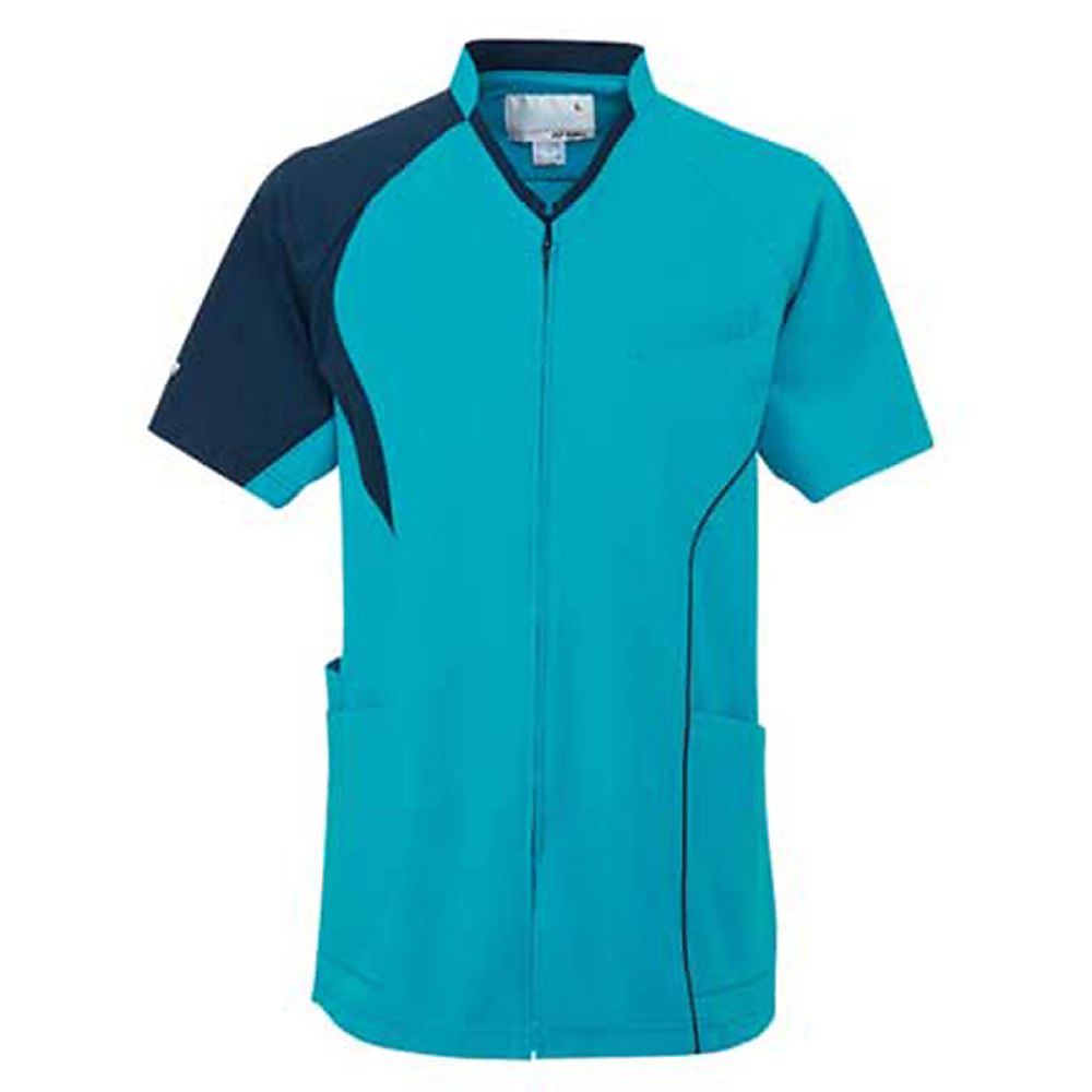 YONEX（トンボ） 前開きスクラブ ピーコックグリーン S（身丈68cm） CY832-46 S 1枚（ご注文単位1枚）【直送品】