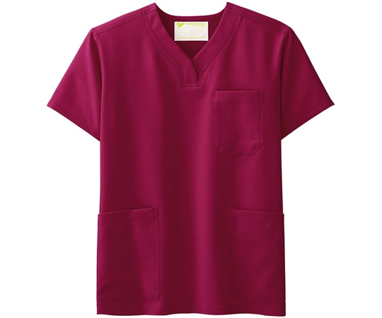 ミドリ安全 作業服 メディカルウェア ベルデクセルフレックス 男女兼用スクラブ VEM1005上 ワイン Sサイズ VEM1005-UE-S 1着（ご注文単位1着）【直送品】