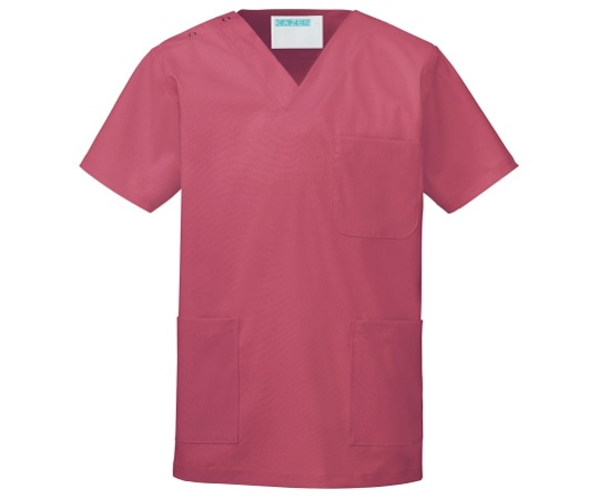 KAZEN スクラブ（男女兼用） ワインレッド 4L 133-73 4L 1枚（ご注文単位1枚）【直送品】