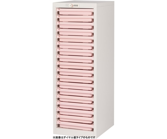 宮成製作所 薬剤保管庫メディロック MLG配薬キャビネット シリンダー錠 浅型18段 ピーチ MLGC-118C-P 1台（ご注文単位1台）【直送品】