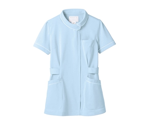 住商モンブラン ナースジャケット 半袖 サックス/白 73-1486 M 1枚（ご注文単位1枚）【直送品】