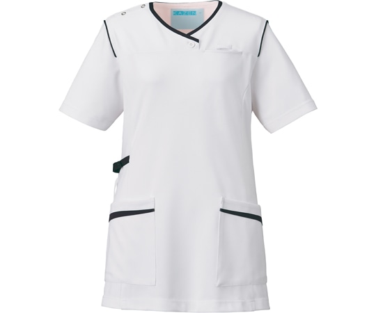 KAZEN レディススクラブ ホワイト×ネイビー S 992-18 1枚（ご注文単位1枚）【直送品】