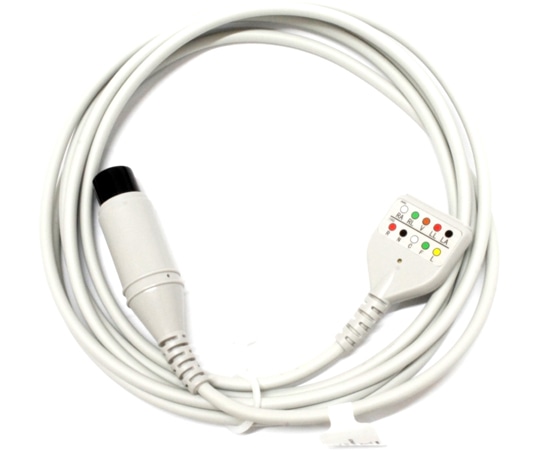 ビットストロング BS ECG中継ケーブル DIN 42802-AAMI 6ピン 5線 EC020-5AI 1個（ご注文単位1個）【直送品】