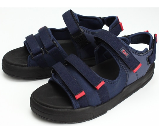 マリアンヌ製靴 ジャストフィットサンダル ネイビー S(22.0~22.5cm) WG520 1足(ご注文単位1足)【直送品】