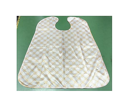 アズワン 食事用エプロン 格子柄 オレンジ 100枚入  1箱（ご注文単位1箱）【直送品】