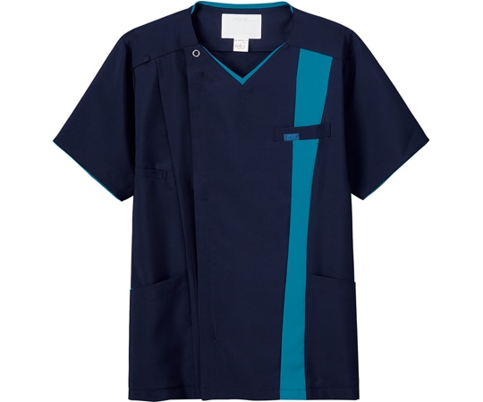 フォーク メンズジップスクラブR ダークネイビー×ターコイズ BL 8502SCK-17 1枚(ご注文単位1枚)【直送品】