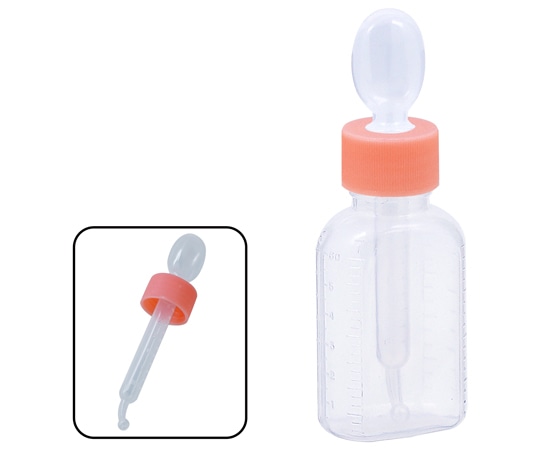 金鵄製作所 小判型投薬瓶 60mL スポイト付キャップ（ピンク） 200本入 22010-005 1箱（ご注文単位1箱）【直送品】