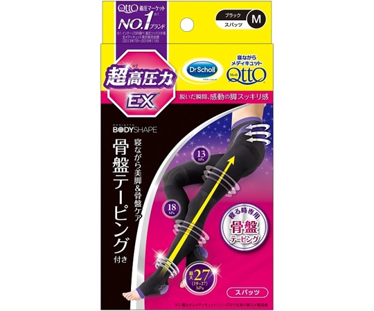 レキットベンキーザー・ジャパン ドクターショール 寝ながらメディキュット スパッツ 骨盤テーピングEX Mサイズ 1足(ご注文単位1足)【直送品】