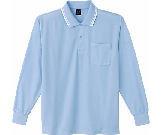 WHISEL（自重堂） 長袖ポロシャツ サックス M 85264 1枚（ご注文単位1枚）【直送品】