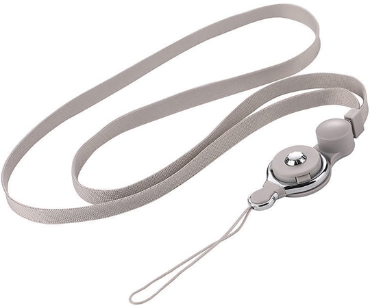 トライメイト ネックストラップ ワンタッチ着脱式 グレー TR-STP005-GR 1個（ご注文単位1個）【直送品】