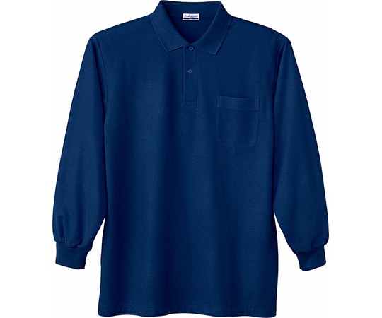 WHISEL（自重堂） 長袖ポロシャツ ネービー L 24434 1枚（ご注文単位1枚）【直送品】