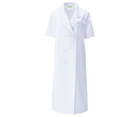 KAZEN レディス診察衣W型 半袖 白 3L 127-30 3L 1枚（ご注文単位1枚）【直送品】