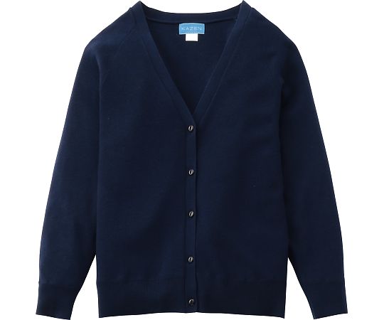 KAZEN レディスカーディガン ネイビー 4L 189-91 4L 1枚（ご注文単位1枚）【直送品】