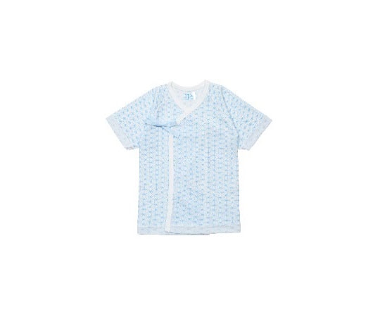 エンゼルプラス プリント短肌着 麻柄 サックス R4125 1枚（ご注文単位1枚）【直送品】