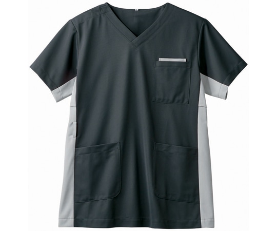 住商モンブラン スクラブ 兼用 半袖 チャコールグレイ/シルバーグレイ M 72-720 M 1枚（ご注文単位1枚）【直送品】